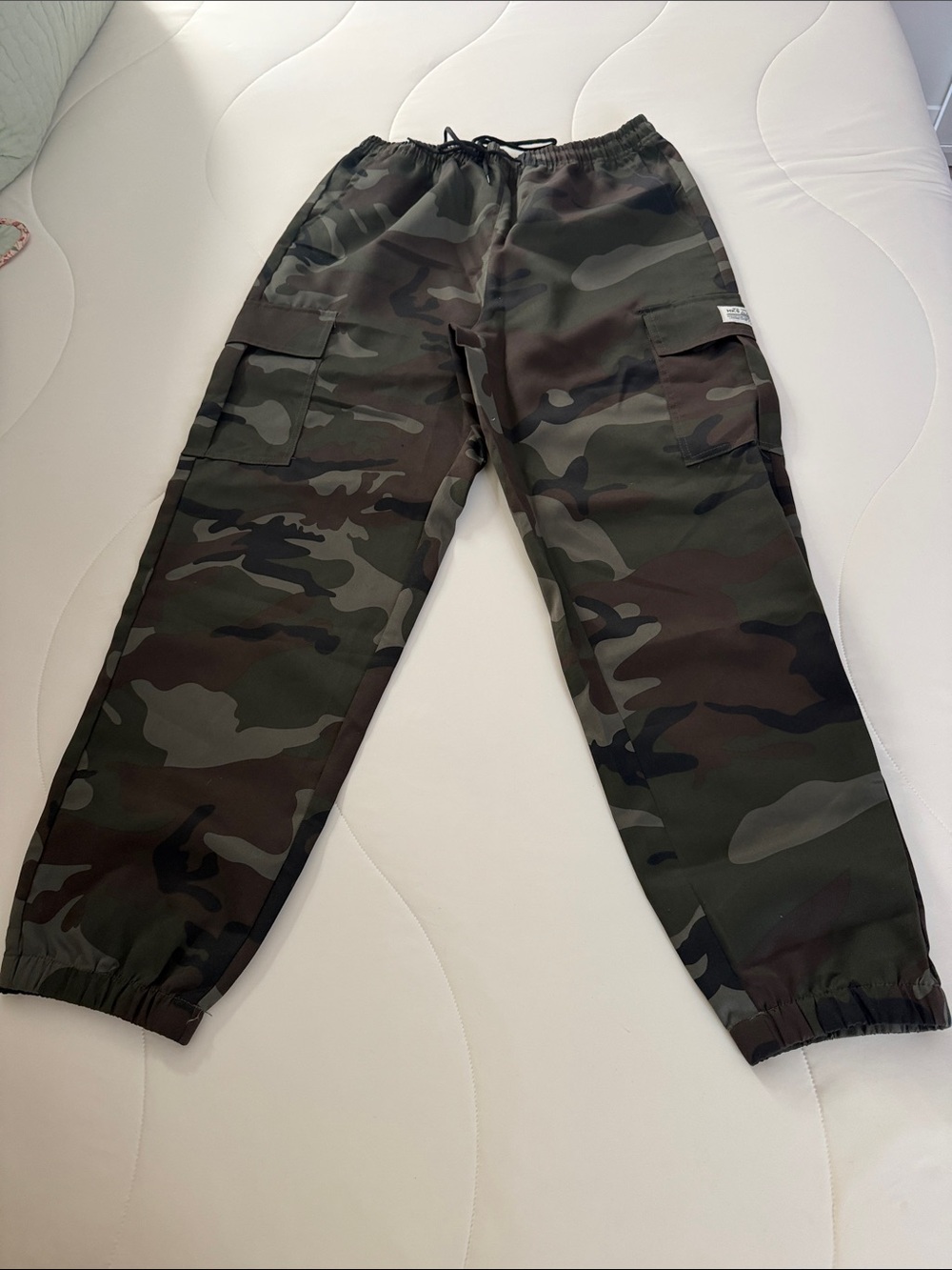 Mens Camo Cargo Jogger Pants - Green Camouflage